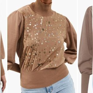 MaceyBeaded Star Turtleneck sweater, size S